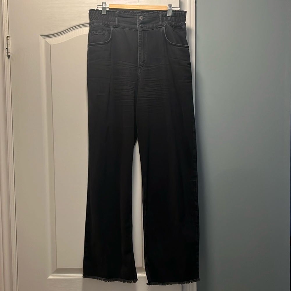All Saints Black Wide Leg Jeans